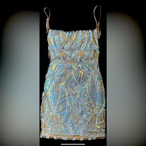 New strapless iridescent dress